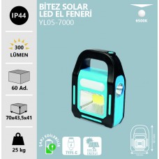 BİTEZ LED SOLAR EL FENERİ